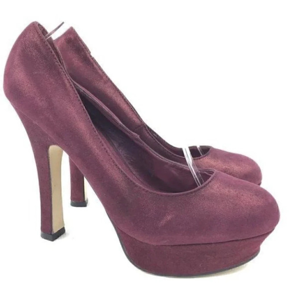 Aldo Heels Sz 40 10 Plum Purple Glitter Platforms - Picture 1 of 8